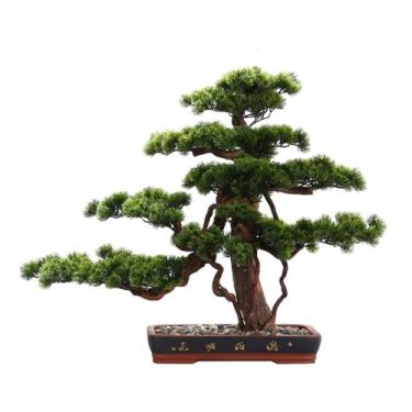 Imagem de Plantas falsas novo bonsai de pinheiro artificial chinês ornamentos de entrada de escritório vegetação decoração de árvore falsa