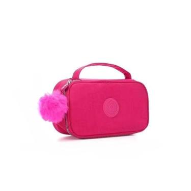 Imagem de Estojo escolar para adolescentes Estojo grande de nylon tático com divisórias(pink)