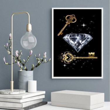 Imagem de Quadro Arquétipo Chaves E Diamante 33X24Cm - Com Vidro