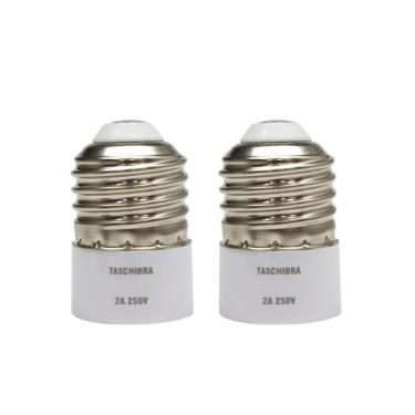 Imagem de Soquete Adaptador Taschibra De Lâmpada E27 Para E14 Kit 2 Peças