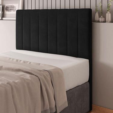Imagem de Cabeceira Cama Box Casal Queen Size Ivana 160cm Veludo Preto - Abmaza