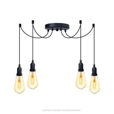 Imagem de Lustre Aranha Com 4 Pendentes De 2 M + Soquetes
