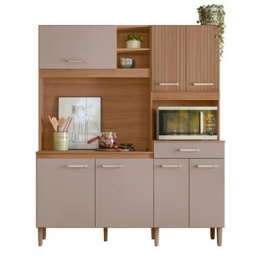 Imagem de Armario Cozinha 7 Portas e 1 Gaveta Yara Ipe/fendy/ripado