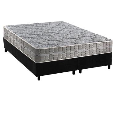 Imagem de Cama Box Queen: Colchão Molas Ensacadas Anjos Royal + Base Crc Suede Black(158x198)