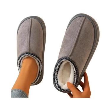 Imagem de Botas De Inverno Femininas Com Pelúcia Fuzzy, Antiderrapantes, Sola Ma