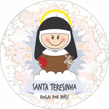 Imagem de Painel de Tecido Sublimado Redondo Santinhos Católicos Santa Teresinha