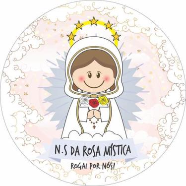 Imagem de Painel de Lona Redondo Santinhos Católicos Nossa Senhora da Rosa Místi