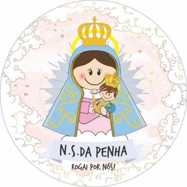 Imagem de Painel de Tecido Sublimado Redondo Santinhos Católicos Nossa Senhora d