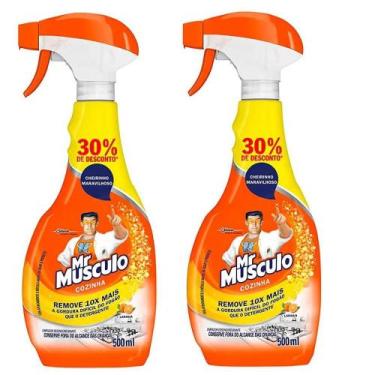 Imagem de Kit 2 Desengordurantes Mr Músculo Laranja 500ml 10x Ação - Mr. Músculo
