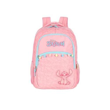 Imagem de Mochila Stitch Costas Escolar Meninas Passeio Disney Rosa