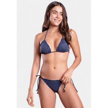 Imagem de Biquíni Areia Branca Praya Ripple Brilho Azul, M