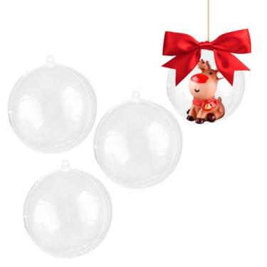 Imagem de Esfera Acrílico Incolor Decoração Natal 7Cm C/10 - Mirandinha Artigos