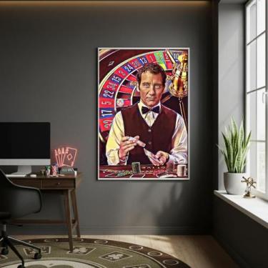 Imagem de Quadro Noite De Jogos 70X50Cm Mold Branca - Quadros On-Line