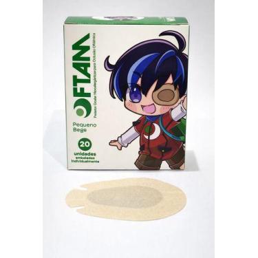 Imagem de Oclusor Protetor Tampão Ocular Infantil Oftam Bege C/ 20