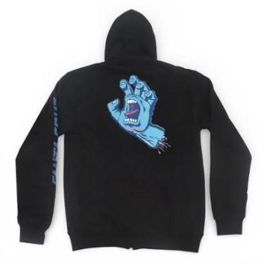 Imagem de Moletom Santa Cruz Canguru Aberto Rigid Screaming Hand Zip Hood - Preto-Masculino