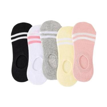 Imagem de Meias De Algodão Coloridas Para Mulheres, 10 Pares, Respiráveis, Em Ma