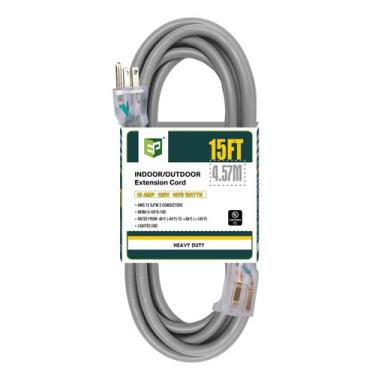 Imagem de Cable de extensión EP 15 pies con luz para exteriores 12/3 SJTW 15A 12