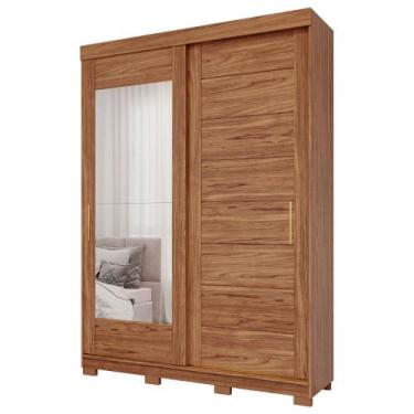 Imagem de Guarda Roupa Lia 2 Portas Correr com Espelhos Pés MDF - Panan, Cinamom