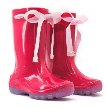 Imagem de Bota Galocha Infantil Impermeável com Amarra e Laço - Calfor Pampeana,