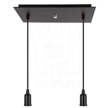 Imagem de Pendente Industrial Cabo Tecido Duplo CQ Vintage Preto - Madelumi