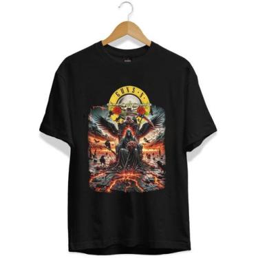 Imagem de Camiseta Guns and Roses - Estampa Rock Clássico Unissex - no-brand, G2
