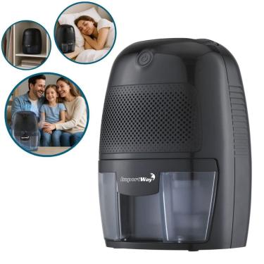 Imagem de Desumidificador Antimofo Secar Ar Elétrico 600ml com Led Preto 110V/220V Importway Iwda001pt Peltier