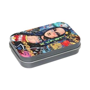 Imagem de Estojo De Cigarros De Metal Com Tampa Articulada Para Armazenamento De