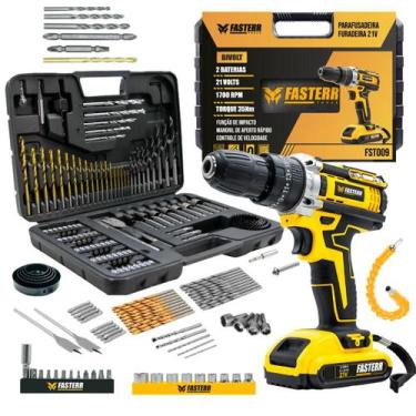 Imagem de Parafusadeira e Furadeira Impacto 3/8 Cor Amarelo FST009 + Kit 103 Peç