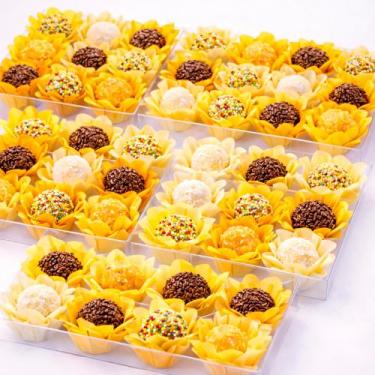 Imagem de 25 Forminhas Para Doces Finos Decoração Liz Tons Amarelo - BELLO