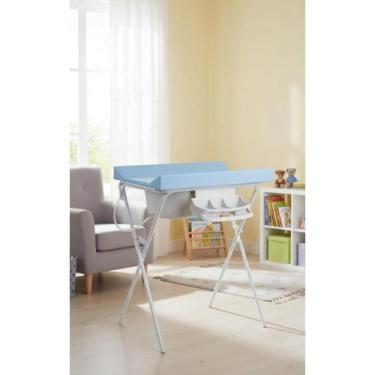 Imagem de 2x Banheira Bebê C/ Trocador Luxo Segura Azul 30kg - Congratulations S