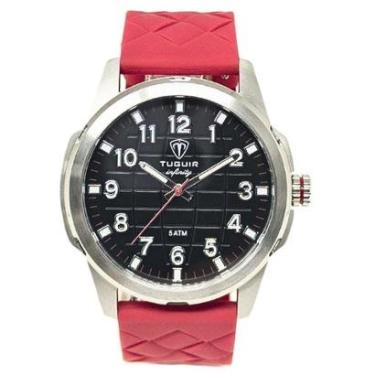 Imagem de Relógio Masculino de Aço Tuguir Analógico Infinity 23-2236 Prata e Vermelho-Masculino
