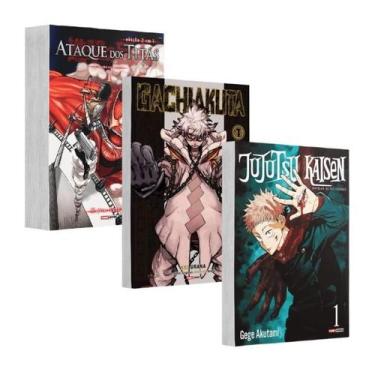 Imagem de Kit Mangás  Jujutsu, Gachiakuta e Ataque dos Titãs - A PAGINA DISTRIBU