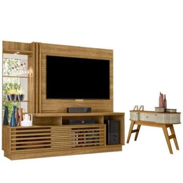 Imagem de Estante Home Theater Frizz Plus Cumaru Com Aparador Estoril Cumaru Opa