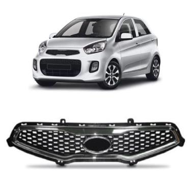 Imagem de Grade Radiador Picanto 2012 A 2015 Preto C/moldura Cromada - SP ACESSÓ