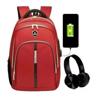 Imagem de Mochila Notebook 17 18 Prova Água Saida Fone Usb Envio 24 Hs - Maideng