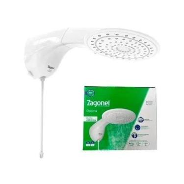 Imagem de Chuveiro Eletrônico Branco Optima Turbo com Pressurizador, 7700w 220v 