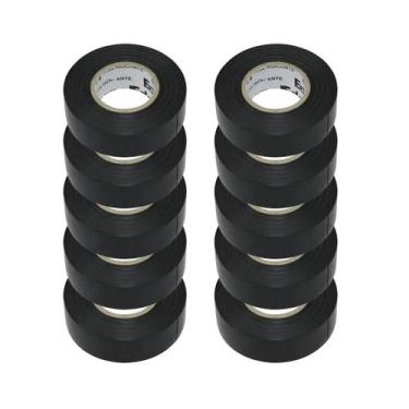 Imagem de Kit 10 Rolos de Fita Isolante 5 Metros Adesiva Fio Elétrico - Dexin