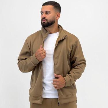 Imagem de Jaqueta Broken Rules em Helanca com Zíper Masculina, G, Camel