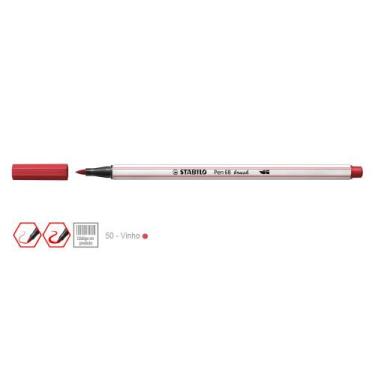 Imagem de Caneta Pen 68 Brush Cor 50 Vinho - Stabilo