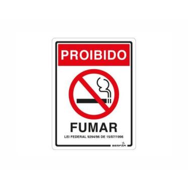 Imagem de Placa de sinalização "PROIBIDO FUMAR" 15X20 POLIURETANO - Bemfixa