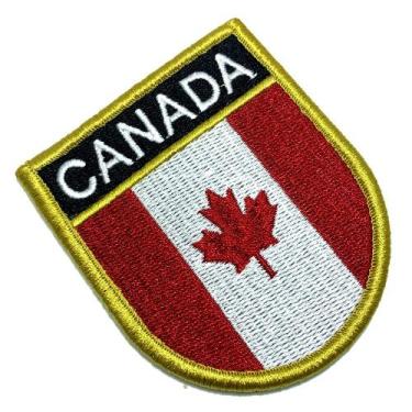 Imagem de Bandeira Canadá Patch Bordada Fecho de Contato Gancho - BR44