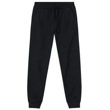 Imagem de Calça Jogger Básica Moletinho infantil menino Brandili Preto, 3, Preto