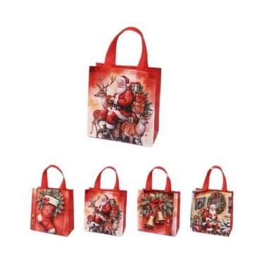 Imagem de Bolsas De Presente De Natal Papai Noel E Boneco De Neve 4 Peças Sacola