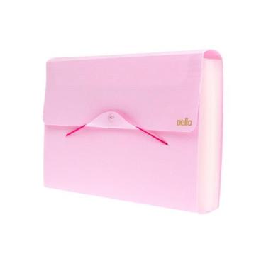 Imagem de Pasta Sanfonada Dello A4 Linho Serena Pastel com 31 Divisórias , Rosa