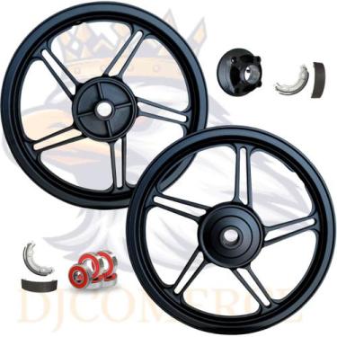 Imagem de Par De Roda Liga Leve Tambor Cg 125 Titan 09/23 Ks/kse/fan Fabreck fab