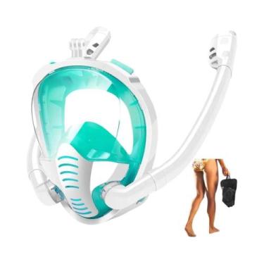 Imagem de Máscara De Snorkel Para Adultos E Adolescentes Com Tubos Duplos E Visã