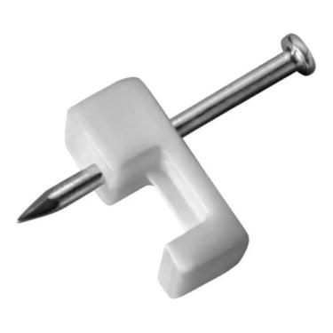 Imagem de Grampo Para Fixação de Fio Miguelão Branco Elo - 20 Peças - NoBrand