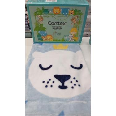 Imagem de Cobertor infantil bebe raschel 90cm x 1,10m masculino - CORTTEX - CORT