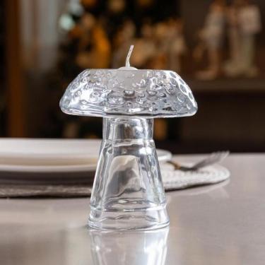 Imagem de Castiçal Lyor Mushroom 10cm x 10cm x 11,5cm Vidro