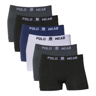 Imagem de Kit 6 Cuecas Boxer Polo Wear Infantil Microfibra Sortido, Colorido, P